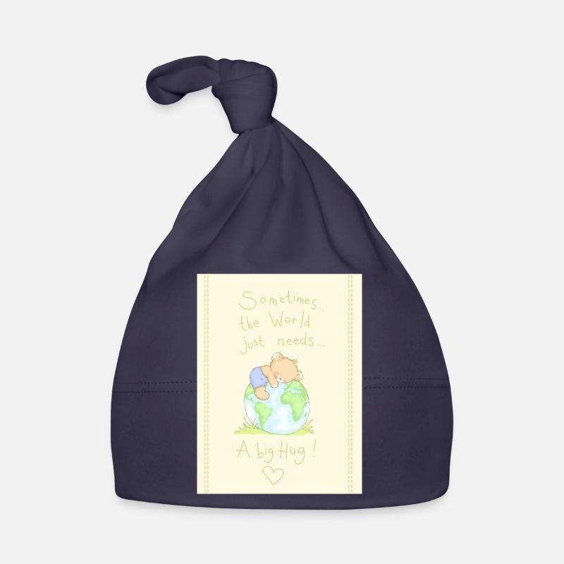 The world needs a big Hug Organic Baby Cap