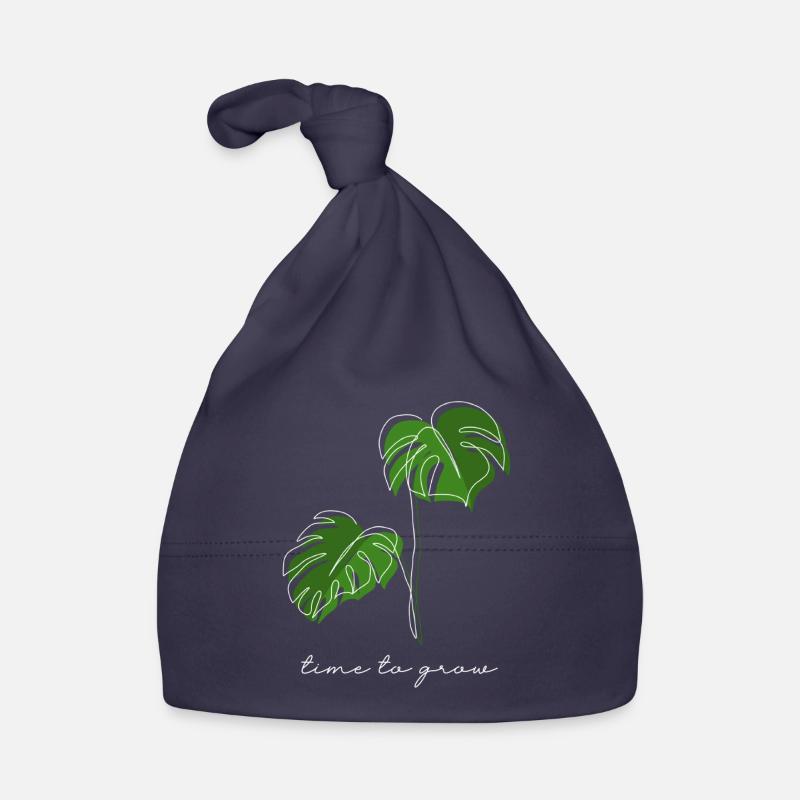 Monstera, Linéaire, plan, plante, Leaf, Minimal - Bonnet bio Bébé - marine
