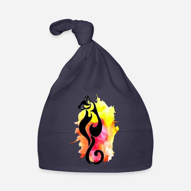 Chat Aquarelle Bonnet bio Bébé