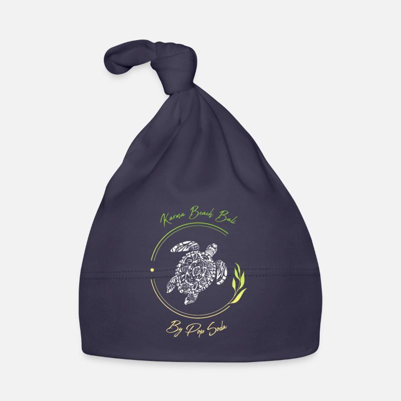 Turtle Karma Beach vert citron - Bonnet bio Bébé - marine