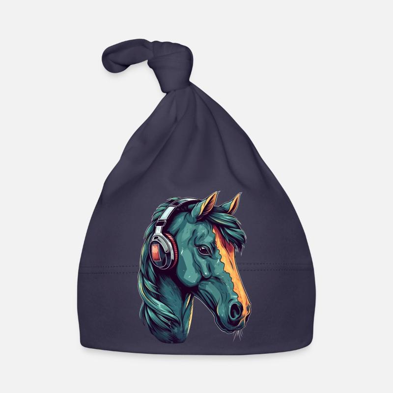 Idée passion chevaux cavalière aquarelle splash Bonnet bio Bébé