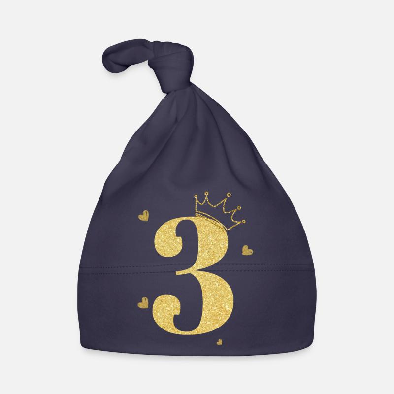 3e anniversaire couronne doré Bonnet bio Bébé