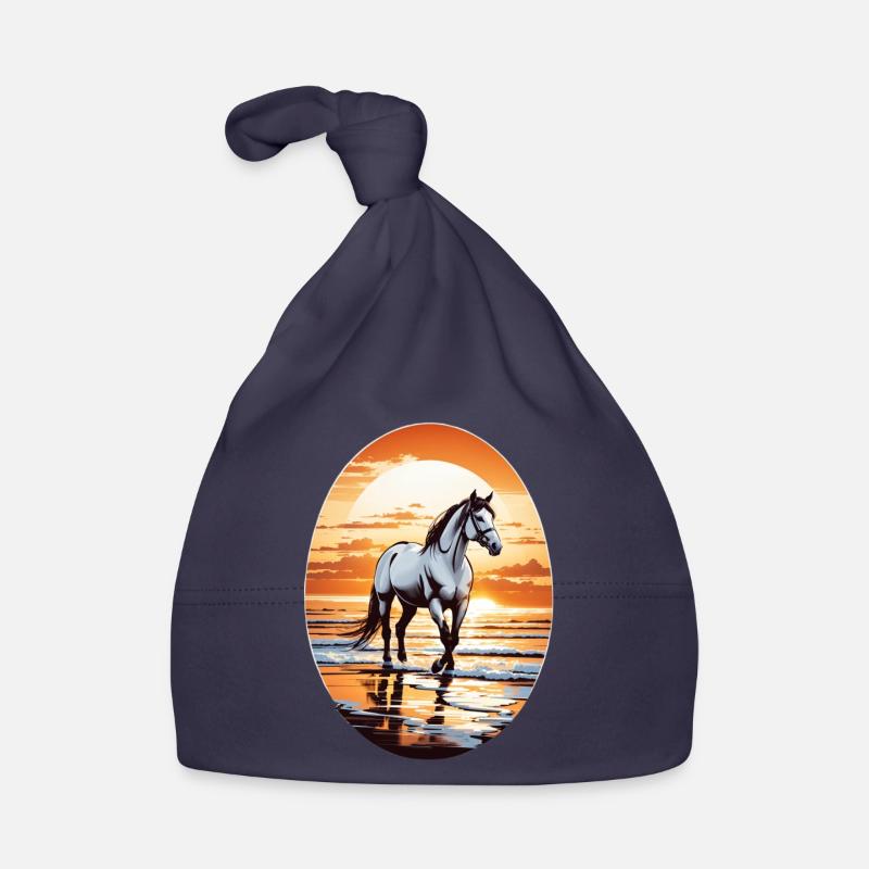 Cheval sur la plage Bonnet bio Bébé