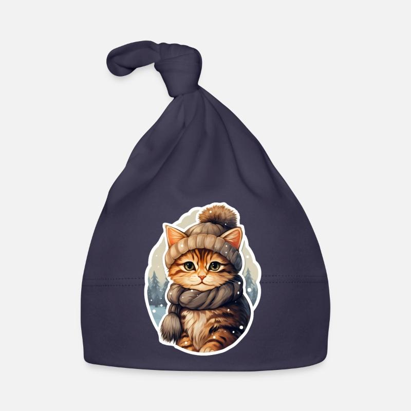 Katze im Winter Baby Bio-Mütze