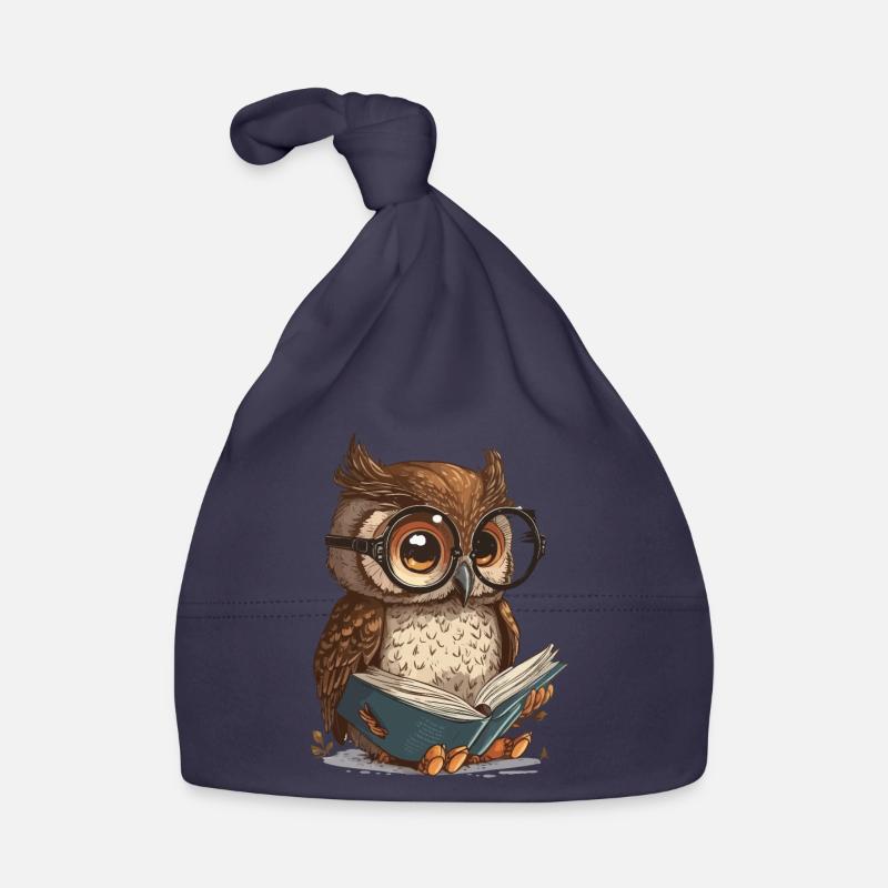 Weise Eule - Baby Bio-Mütze - Navy