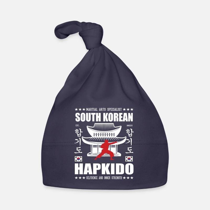 Conception d’arts martiaux Hapkido cool avec Kanji - Bonnet bio Bébé - marine