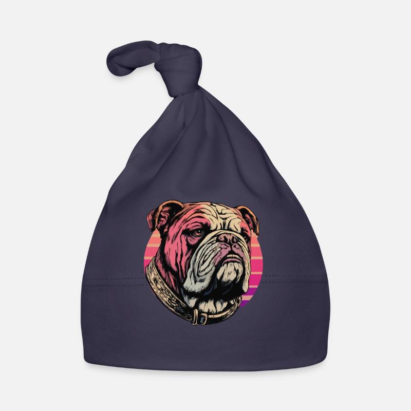 Impression d’art bouledogue élégant Bonnet bio Bébé