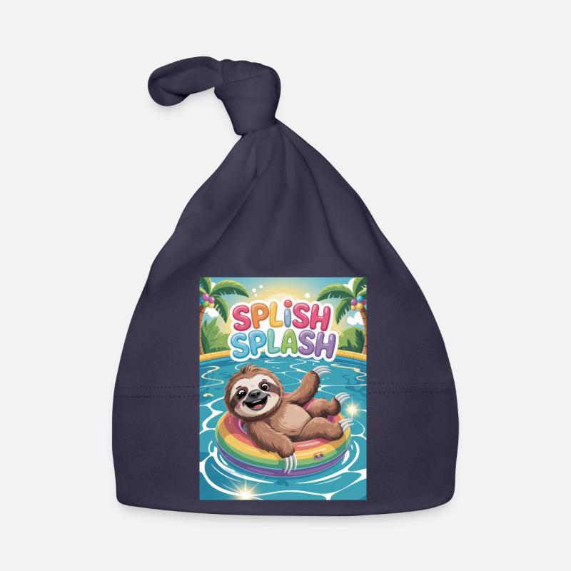 Sloth bathing, summer vacation, splish splash Organic Baby Cap