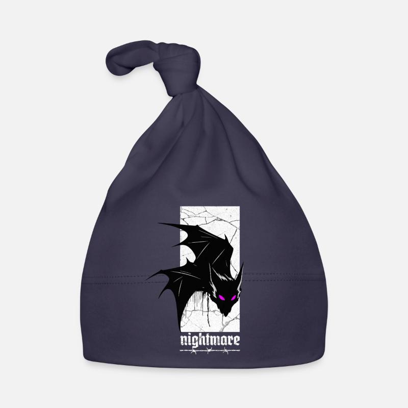 Nightmare Bat – Gothic Horror Vampire Creature Art Organic Baby Cap
