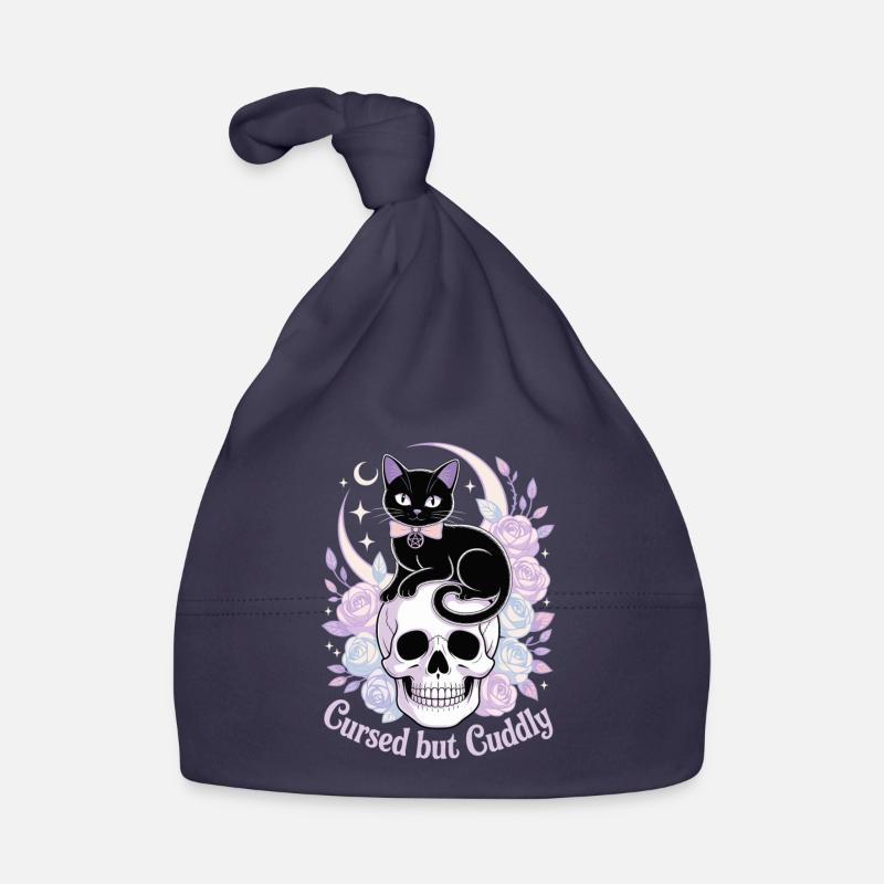 Mystical Cats and Bones Design Organic Baby Cap