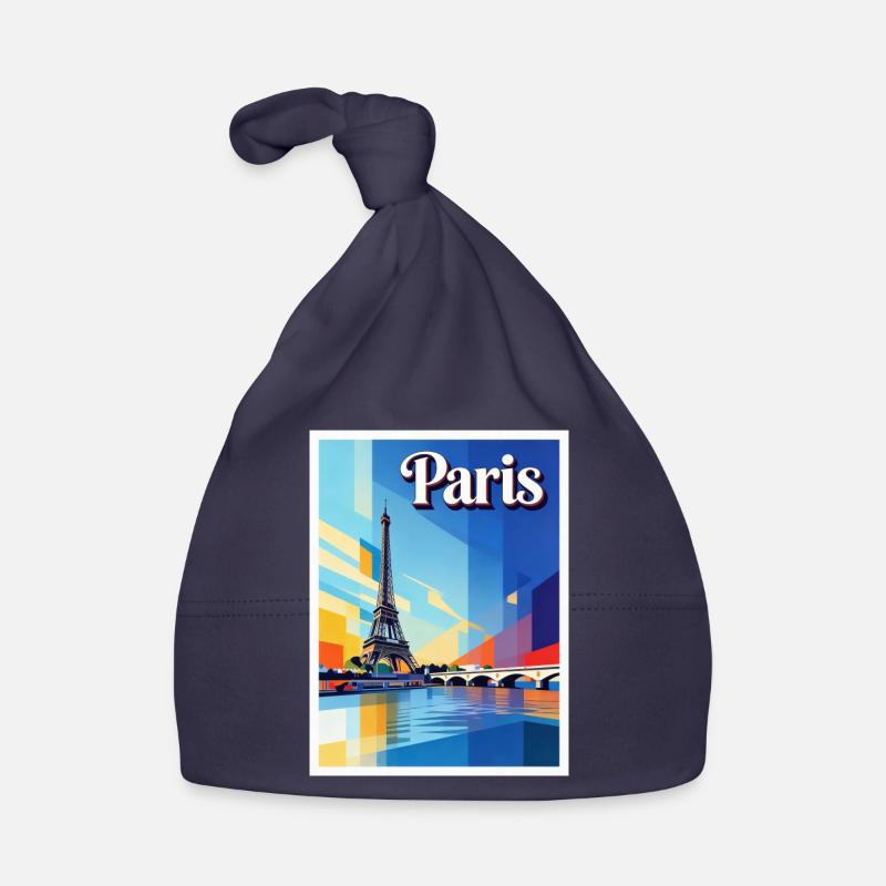 Paris Prism Eiffel - Organic Baby Cap - navy