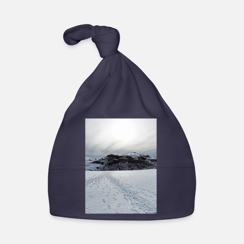 Snowbound Horizon Under Pale Sun Organic Baby Cap