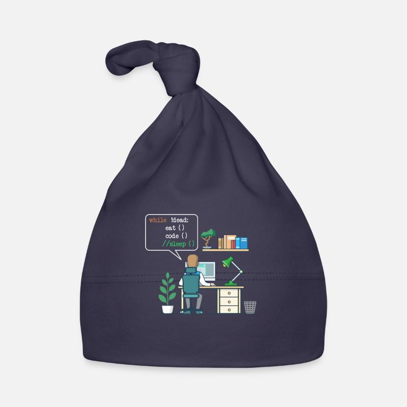 Eat Code Sleep | Funny Coder Programmeur - Bonnet bio Bébé - marine