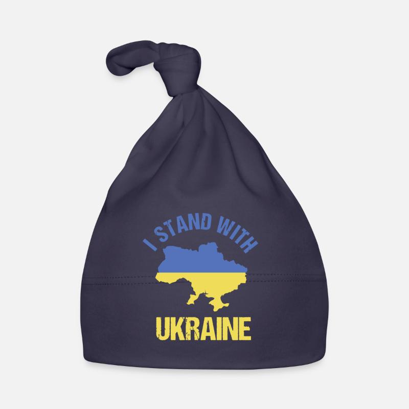 Support Ukraine with I STAND WITH UKRAINE Organic Baby Cap