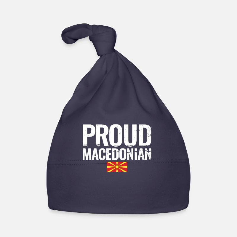 Fier drapeau macédonien macédonien Bonnet bio Bébé