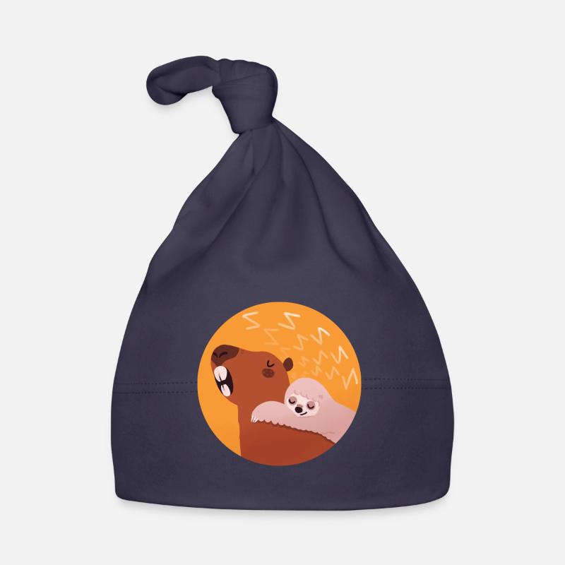 Sleepy Capybara & Sloth Organic Baby Cap