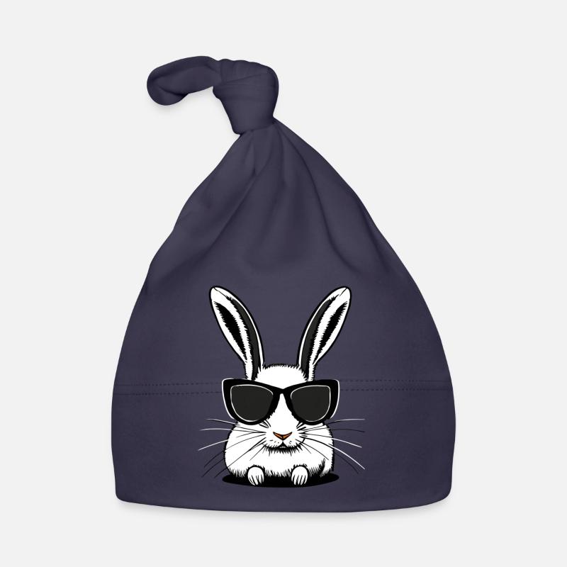 Lapin blanc avec lunettes de soleil Bonnet bio Bébé