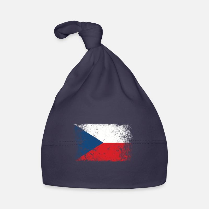 République tchèque Drapeau tchèque Vintage - Bonnet bio Bébé - marine