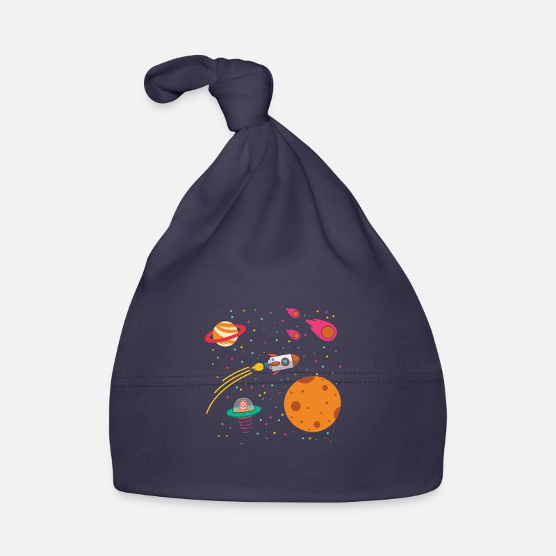 Space Rocket Stars Space Solar System Kids Organic Baby Cap