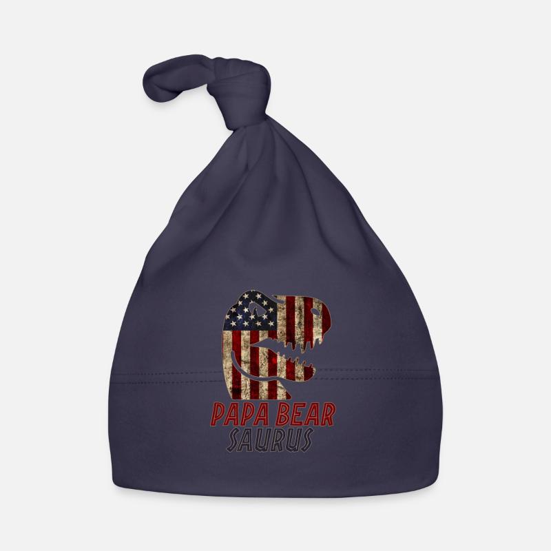 Patriotic Papa bear Dinosaur Organic Baby Cap