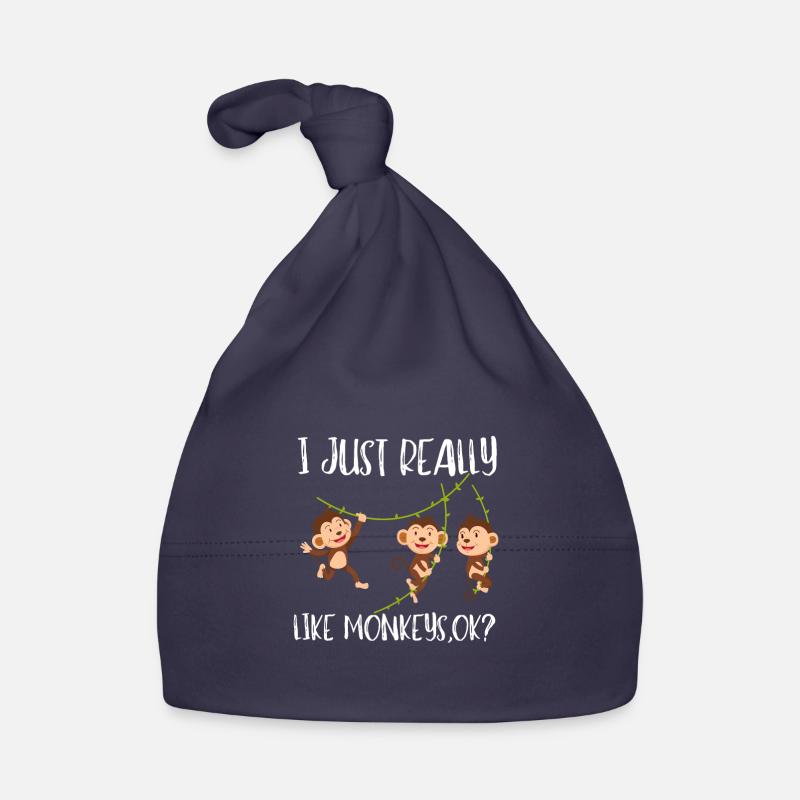 I Just Really Like Monkeys Ok? Organic Baby Cap