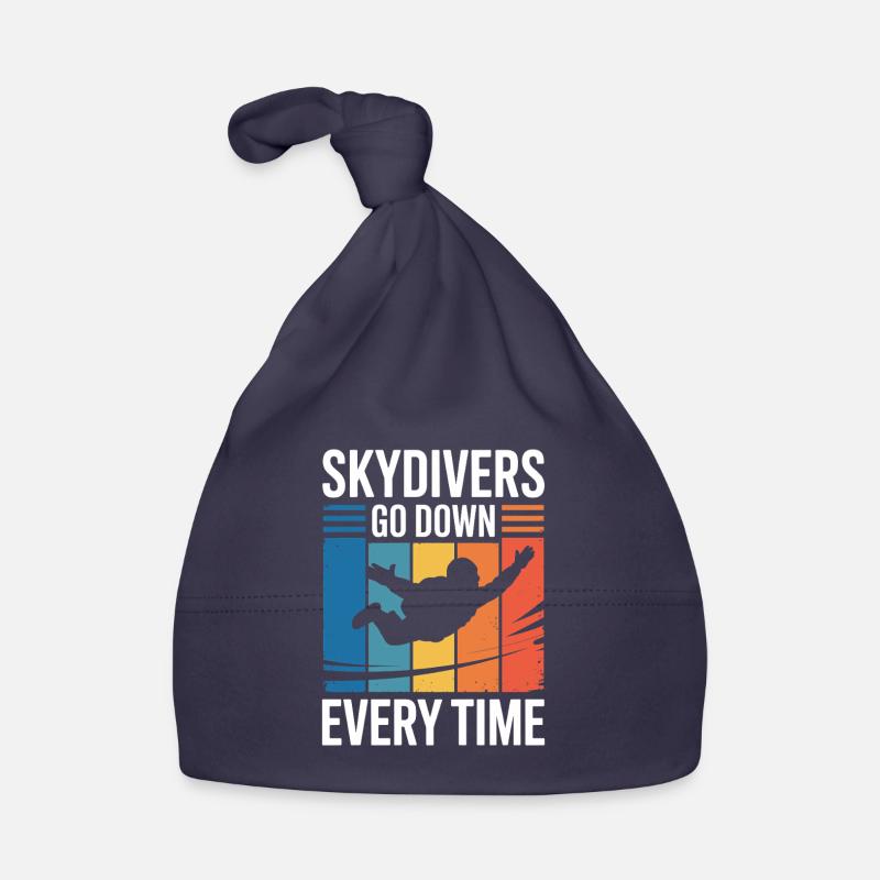 Skydivers Go Down Every Time Funny Parachuting Organic Baby Cap