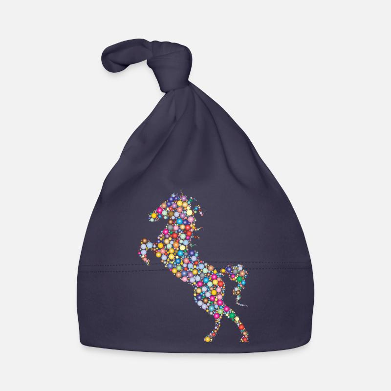 Cheval - Bonnet bio Bébé - marine