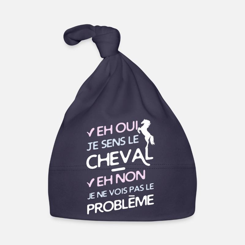 Je sens le cheval - Bonnet bio Bébé - marine