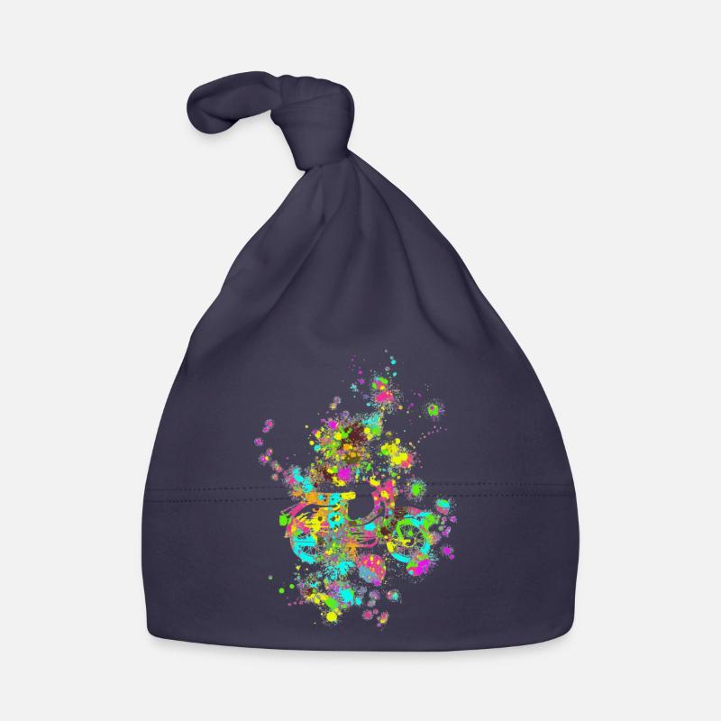 Hirondelle de couleur - Bonnet bio Bébé - marine