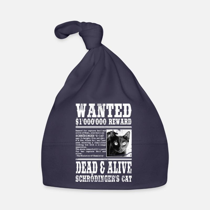 le chat de schrödinger blanc - Bonnet bio Bébé - marine
