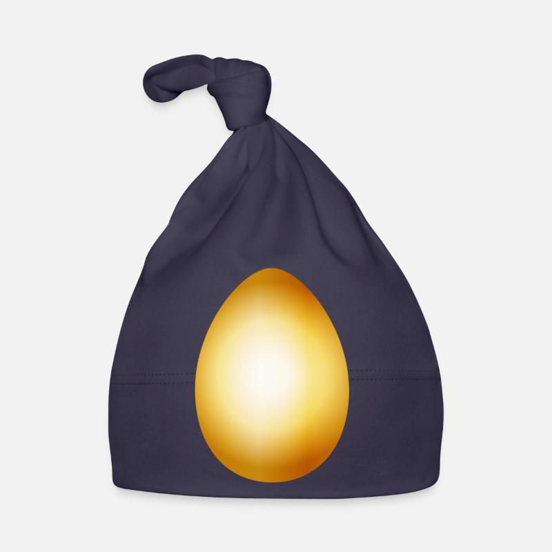 golden egg - gilded chicken egg for Easter Organic Baby Cap
