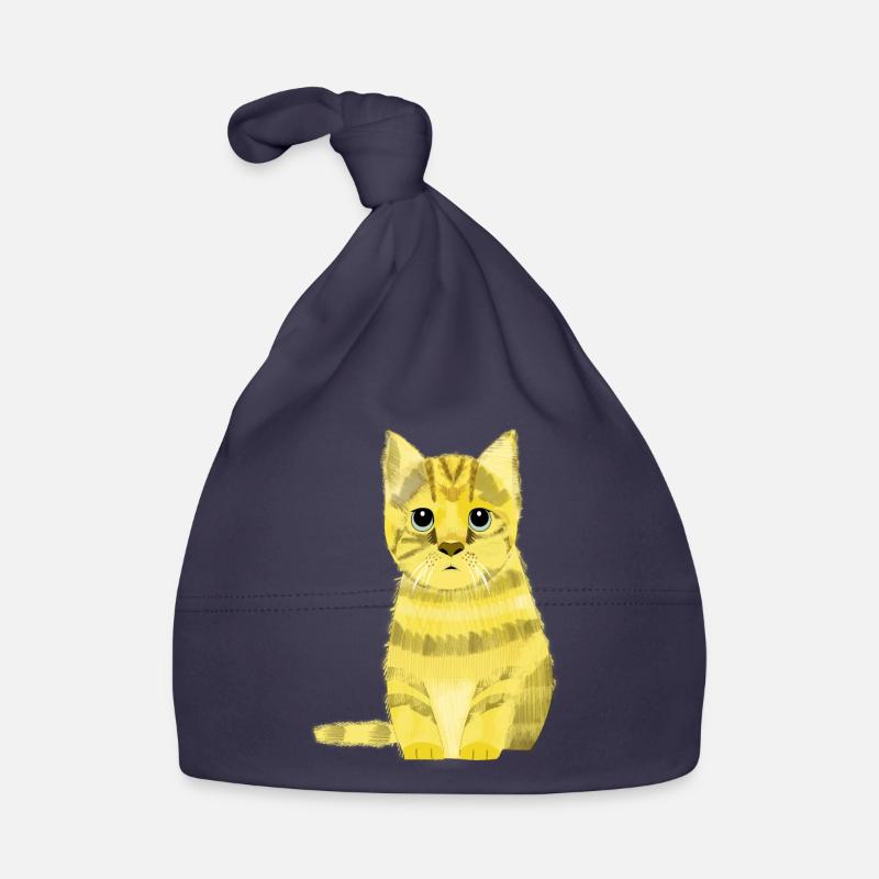 Chat fortune - Bonnet bio Bébé - marine