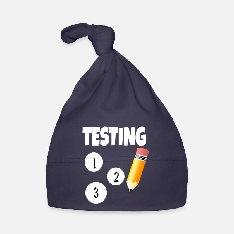 Testing 123 with pencil Organic Baby Cap