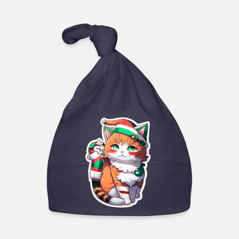 mignon petit chat de noel Bonnet bio Bébé