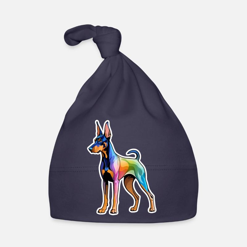 Dobermann Wasserfarben Baby Bio-Mütze