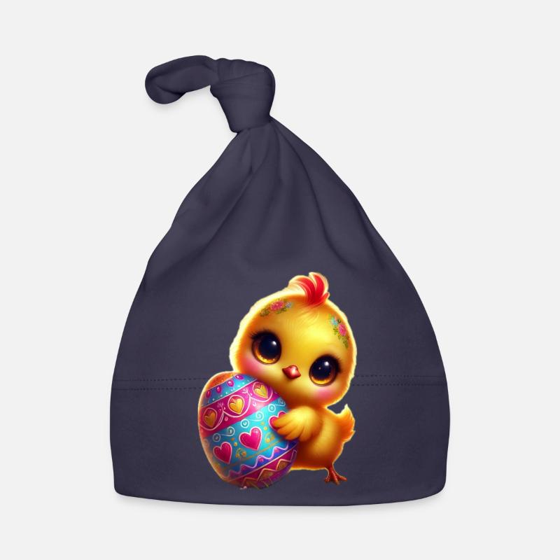 Easter chicks with egg - Organic Baby Cap - navy