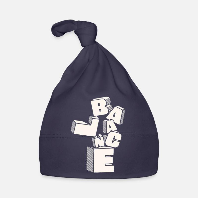 Équilibre en lettres 3D - Bonnet bio Bébé - marine