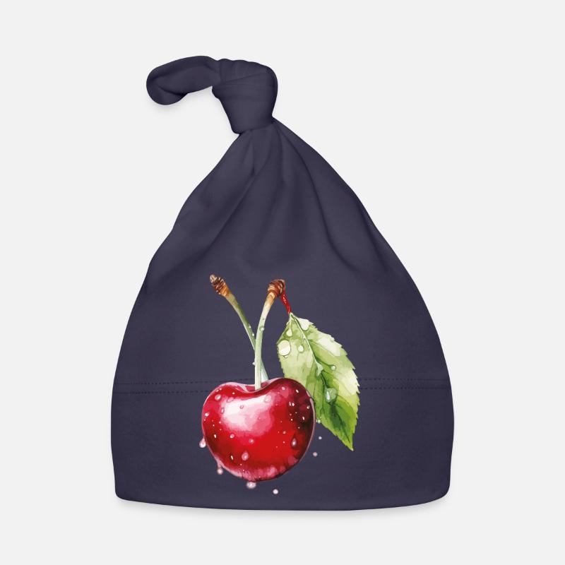 Fruchtige Kirsche mit Wassertröpfchen Baby Bio-Mütze