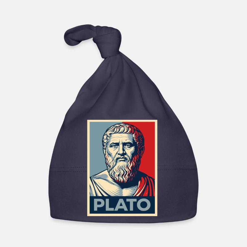Portrait de Platon dans un design rétro Bonnet bio Bébé