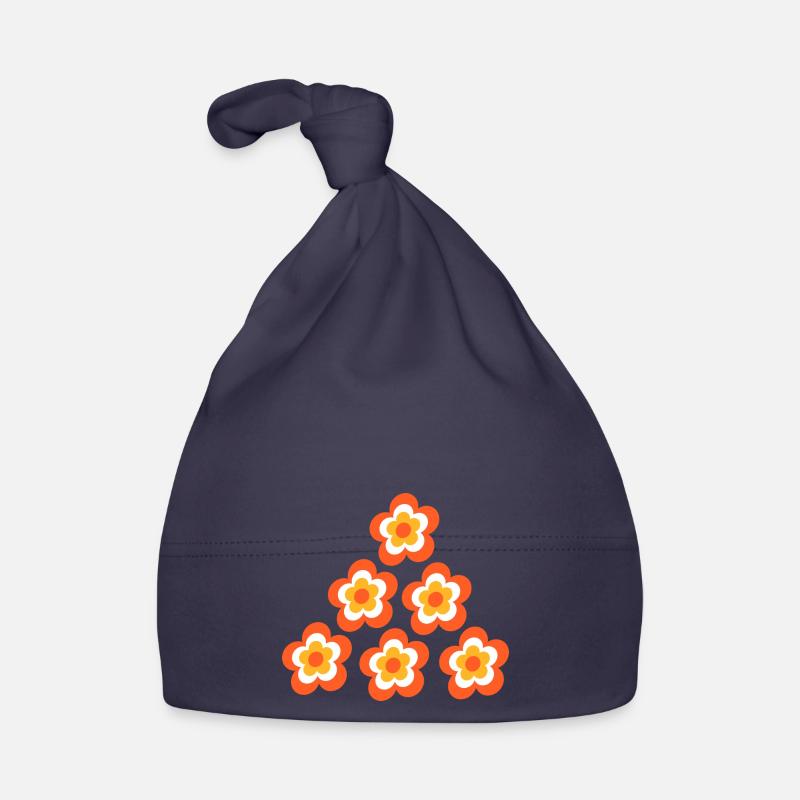 70s Flower Pattern Organic Baby Cap