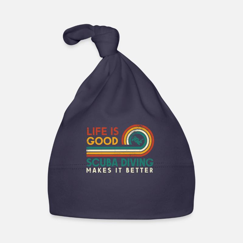 Life is good, diving makes it better Organic Baby Cap