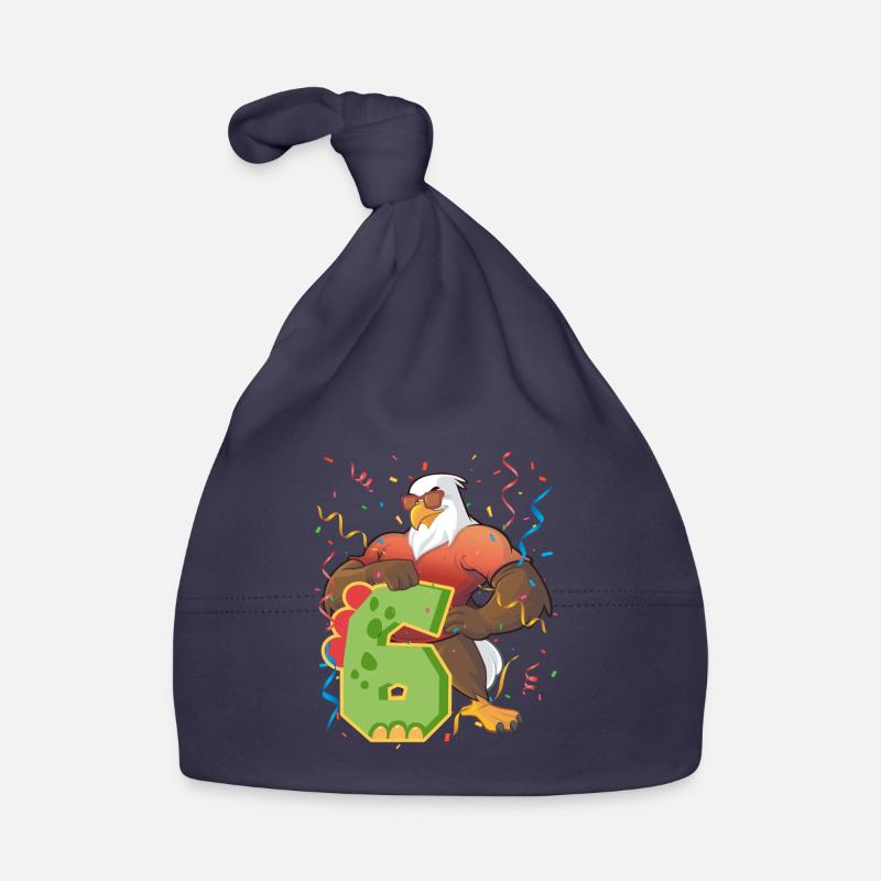 Conception de pygargue à tête blanche pour le sixième anniversaire Bonnet bio Bébé