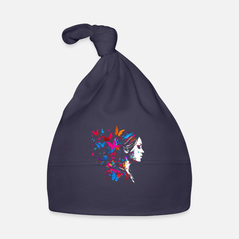 Œuvres d’art psychédéliques Papillons - Open Mind Bonnet bio Bébé