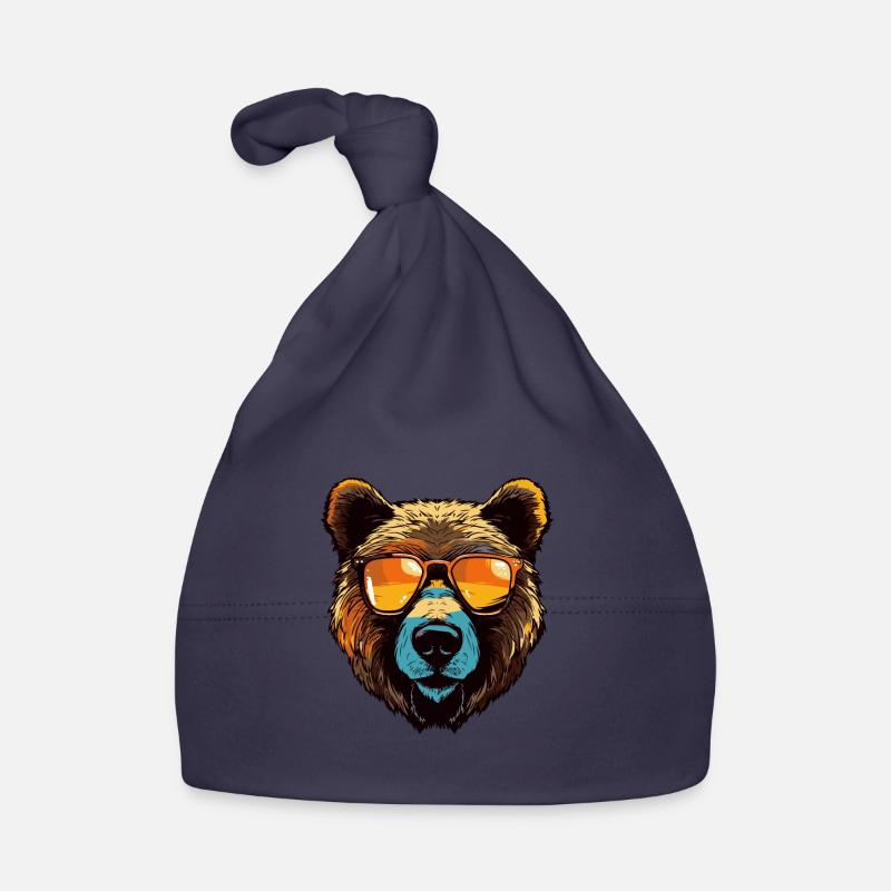 Bear Head Portrait Cool Organic Baby Cap