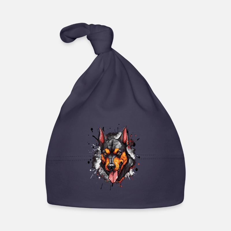 Doberman Head Icon Dog Organic Baby Cap