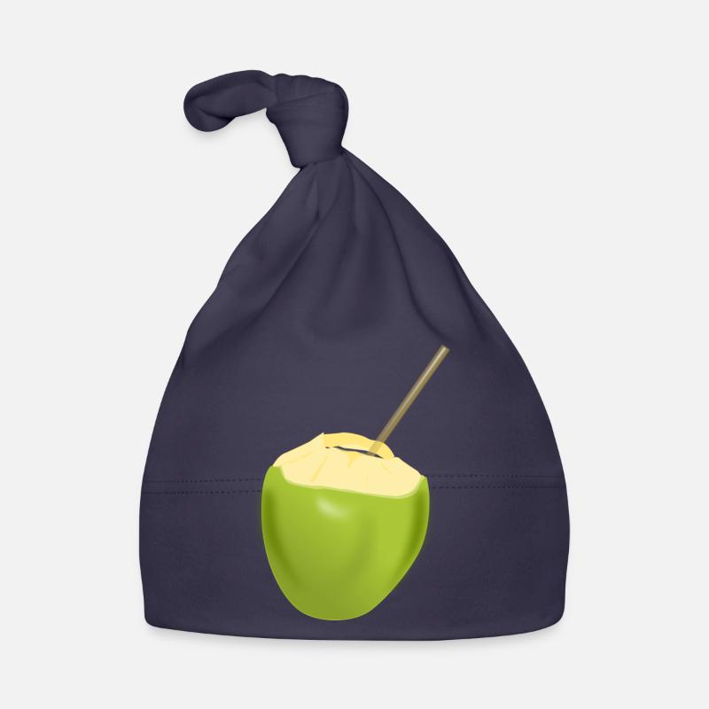 lait de coco - Bonnet bio Bébé - marine
