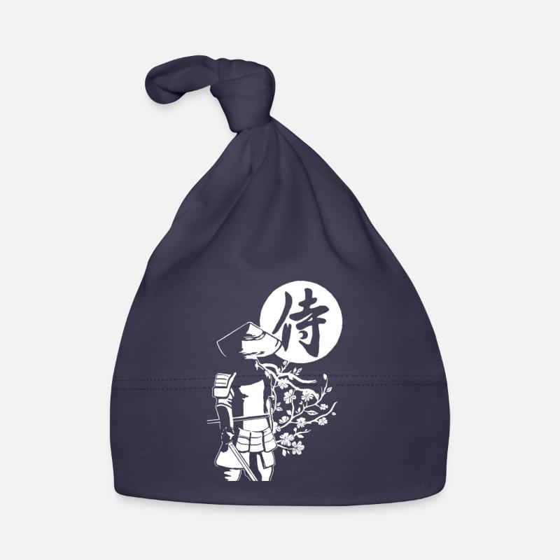 Weißer Samurai Baby Bio-Mütze