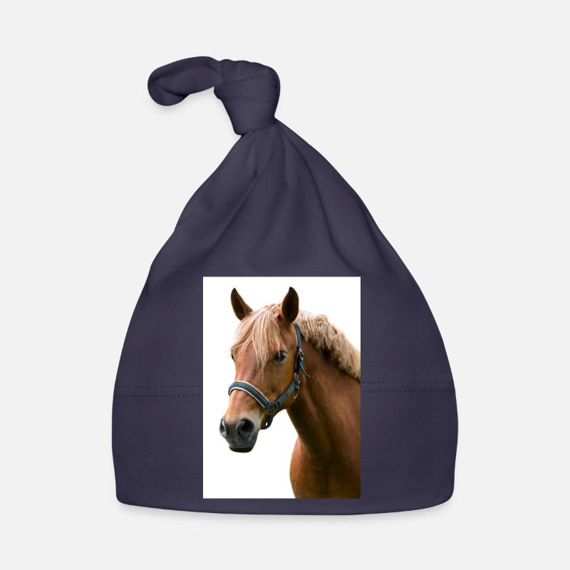 Cheval. Cheval. - Bonnet bio Bébé - marine