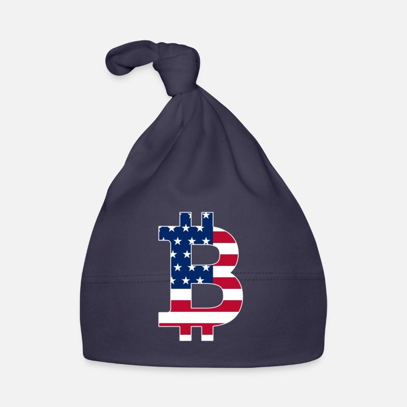 Drapeau des États-Unis Bitcoin-Bitcoin-Cryptocurrency-Flag - Bonnet bio Bébé - marine