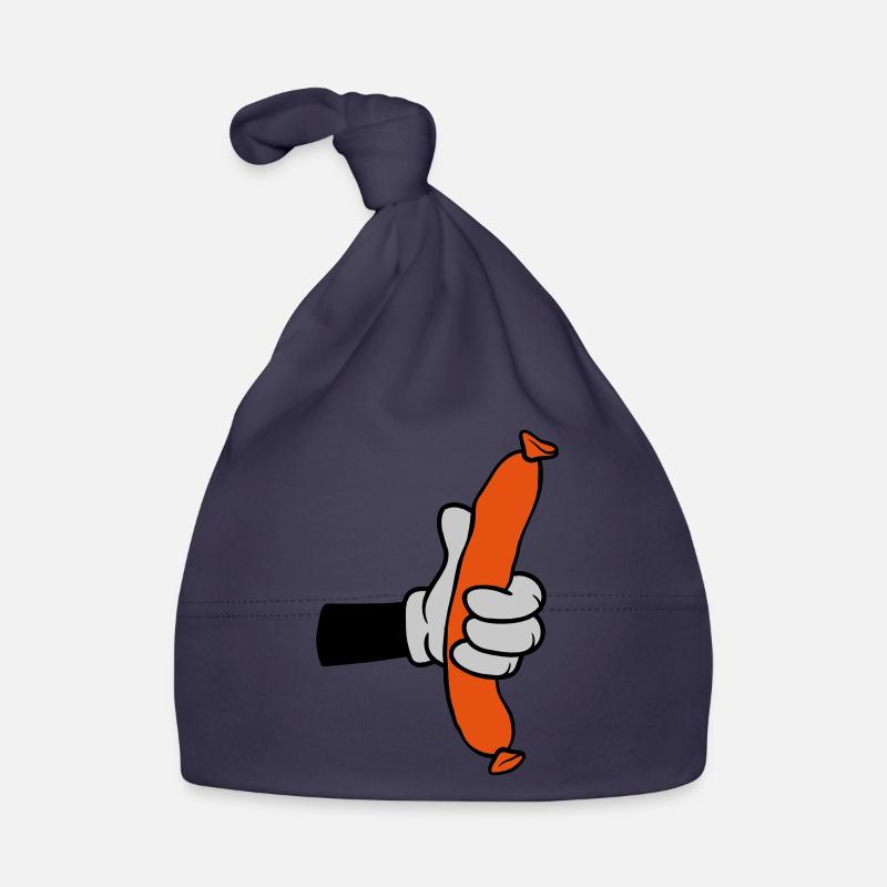 Comic Hand Holds Sausage Organic Baby Cap